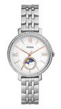 Fossil Jacqueline Multifunction Moonphase White Dial Silver Steel Strap Watch for Women - ES5164 Authentic Buy Shop Now