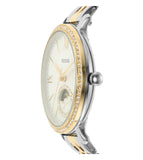 Fossil Jacqueline Analog Moonphase Mother of Pearl White Dial Two Tone Steel Strap Watch for Women - ES5166 Authentic Buy Shop Now