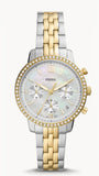 Fossil Neutra Chronograph Mother of Pearl White Dial Two Tone Steel Strap Watch for Women - ES5216 Authentic Buy Shop Now
