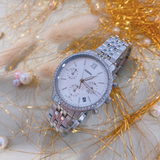 Fossil Neutra Chronograph Silver Dial Silver Steel Strap Watch for Women - ES5217 Authentic Buy Shop Now