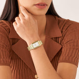 Fossil Raquel Three Hand Date White Dial Gold Steel Strap Watch For Women - ES5220 Authentic Buy Shop Now