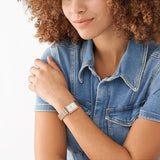 Fossil Raquel Three Hand Date White Dial Rose Gold Steel Strap Watch For Women - ES5271 Authentic Buy Shop Now