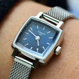 Tissot Lovely Square Blue Dial Silver Mesh Bracelet Watch For Women - T058.109.11.041.00 Authentic Buy Shop Now