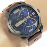 Diesel Mini Daddy Analog Blue Dial Brown Leather Strap Watch For Men - DZ7339 Authentic Buy Shop Now