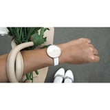 Calvin Klein Rise White Dial White Leather Strap Watch for Women - K7A236LH Authentic Buy Shop Now