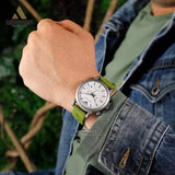 Emporio Armani Chronograph White Dial Green Rubber Strap Watch For Men - AR11022 Authentic Buy Shop Now