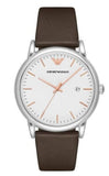 Emporio Armani Herren White Dial Brown Leather Strap Watch For Men - AR11103 Authentic Buy Shop Now