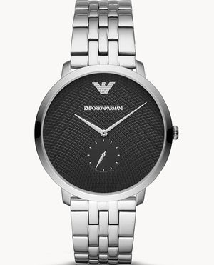 Emporio Armani Classic Quartz Black Dial Silver Steel Strap Watch For Men - AR11161 Authentic Buy Shop Now