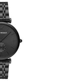 Emporio Armani Gianni T Bar Analog Black Dial Black Steel Strap Watch For Men - AR11299 Authentic Buy Shop Now
