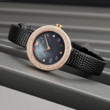 Emporio Armani Aviator Crystals Mother of Pearl Black Dial Black Silicon Strap Watch For Women - AR11373 Authentic Buy Shop Now