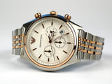 Emporio Armani Zeta Chronograph Quartz White Dial Two Tone Steel Strap Watch For Men - AR1998 Authentic Buy Shop Now
