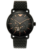 Emporio Armani Automatic Multifunction Black Dial Black Mesh Bracelet Watch For Men - AR60025 Authentic Buy Shop Now