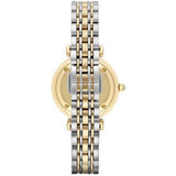 Emporio Armani Gianni T Bar White Dial Two Tone Steel Strap Watch For Women - AR8031 Authentic Buy Shop Now