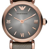 Emporio Armani Gianni T Bar Quartz Gray Dial Gray Leather Strap Watch For Women - AR1727 Authentic Buy Shop Now