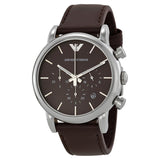 Emporio Armani Classic Chronograph Brown Dial Brown Leather Strap Watch For Men - AR1734 Authentic Buy Shop Now