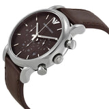 Emporio Armani Classic Chronograph Brown Dial Brown Leather Strap Watch For Men - AR1734 Authentic Buy Shop Now