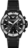 Emporio Armani Diver Chronograph Black Dial Black Steel Strap Watch For Men - AR80050 Authentic Buy Shop Now