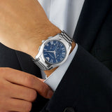 Emporio Armani Classic Blue Dial Silver Steel Strap Watch For Men - AR1635 Authentic Buy Shop Now