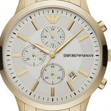 Emporio Armani Renato Chronograph White Dial Gold Steel Strap Watch For Men - AR11332 Authentic Buy Shop Now
