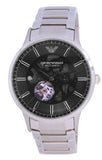 Emporio Armani Meccanico Automatic Black Dial Silver Steel Strap Watch For Men - AR60055 Authentic Buy Shop Now