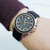 Emporio Armani Sigma Chronograph Black Dial Black SIlicon Strap Watch For Men - AR6066 Authentic Buy Shop Now