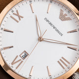Emporio Armani Giovanni Quartz White Dial Brown Leather Strap Watch For Men - AR11211 Authentic Buy Shop Now