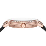 Emporio Armani Cleo Three-Hand Mother of Pearl Dial Black Leather Strap Watch For Women - AR11485 Authentic Buy Shop Now