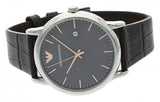 Emporio Armani Luigi Quartz Gray Dial Brown Leather Strap Watch For Men - AR1996 Authentic Buy Shop Now