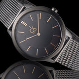 Calvin Klein Minimal Black Dial Black Mesh Bracelet Watch for Women - K3M22421 Authentic Buy Shop Now