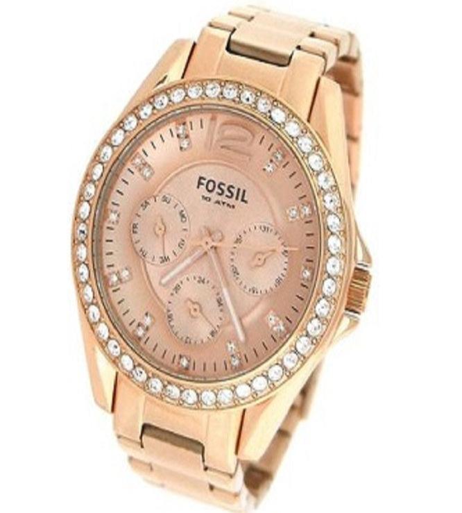 Fossil Riley Multifunction Rose Gold Dial Rose Gold Steel Strap Watch for Women - ES2811 Authentic Buy Shop Now