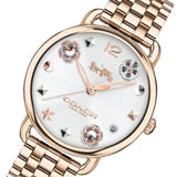 Coach Delancey White Dial Rose Gold Tone Stainless Steel Watch For Women - 14502811 Authentic Buy Shop Now