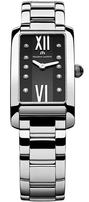 Maurice Lacroix Fiaba Black Dial Silver Steel Strap Watch for Women - FA2164-SS002-350 Authentic Buy Shop Now