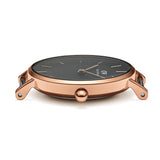 Daniel Wellington Classic Petite Melrose Black Dial Rose Gold Mesh Bracelet Watch For Women - DW00100217 Authentic Buy Shop Now