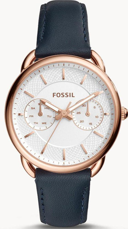 Fossil Tailor White Dial Blue Leather Strap Watch for Women - ES4260 Authentic Buy Shop Now