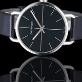 Calvin Klein Even Black Dial Black Leather Strap Watch for Women - K7B231CZ Authentic Buy Shop Now