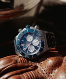 Breitling Super Chronomat B01 44 Blue Dial Blue Rubber Strap Watch for Men - AB0136161C1S1 Authentic Buy Shop Now