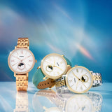 Fossil Jacqueline Analog Moonphase Mother of Pearl White Dial Rose Gold Steel Strap Watch for Women - ES5165 Authentic Buy Shop Now