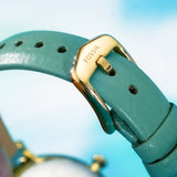 Fossil Jacqueline Analog Moonphase Mother of Pearl White Dial Green Leather Strap Watch for Women - ES5168 Authentic Buy Shop Now