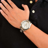 Fossil Dean Chronograph White Dial Silver Steel Strap Watch for Men - FS4795 Authentic Buy Shop Now