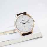 Fossil The Minimalist White Dial Brown Leather Strap Watch for Men - FS5397 Authentic Buy Shop Now