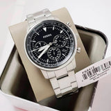 Fossil Goodwin Chronograph Black Dial Silver Steel Strap Watch for Men - FS5412 Authentic Buy Shop Now