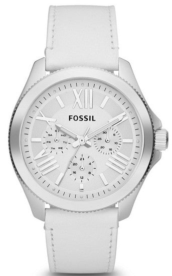 Fossil Cecile White Dial White Leather Strap Watch for Women - AM4484 Authentic Buy Shop Now