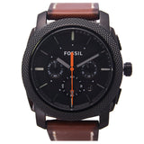 Fossil Machine Chronograph Black Dial Brown Leather Strap Watch for Men - FS5234 Authentic Buy Shop Now