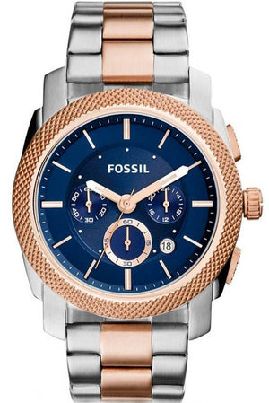 Fossil Machine Blue Dial Two Tone Steel Strap Watch for Men - FS5037 Authentic Buy Shop Now