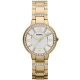 Fossil Virginia White Dial Gold Steel Strap Watch for Women - ES3283 Authentic Buy Shop Now
