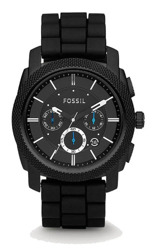 Fossil Machine Chronograph Black Dial Black Silicone Strap Watch for Men - FS4487 Authentic Buy Shop Now