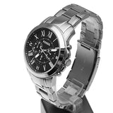Fossil Grant Chronograph Black Dial Silver Steel Strap Watch for Men - FS4994 Authentic Buy Shop Now