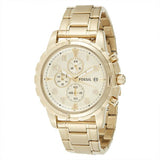 Fossil Dean Chronograph Champagne Dial Gold Steel Strap Watch for Men - FS4867 Authentic Buy Shop Now