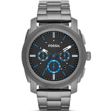 Fossil Machine Chronograph Brown Dial Grey Steel Strap Watch for Men - FS4931 Authentic Buy Shop Now
