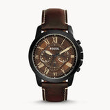 Fossil Grant Chronograph Brown Dial Brown Leather Strap Watch for Men - FS5088 Authentic Buy Shop Now